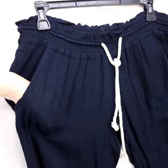 Roxy Bathingsuit Cover Up Pants Oceanside Drawstring Beach Summer Size XL Blue - Picture 5 of 15